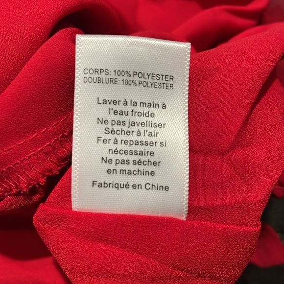 Lush Floral Chiffon Wrap Cropped Blouse size L - Picture 7 of 7